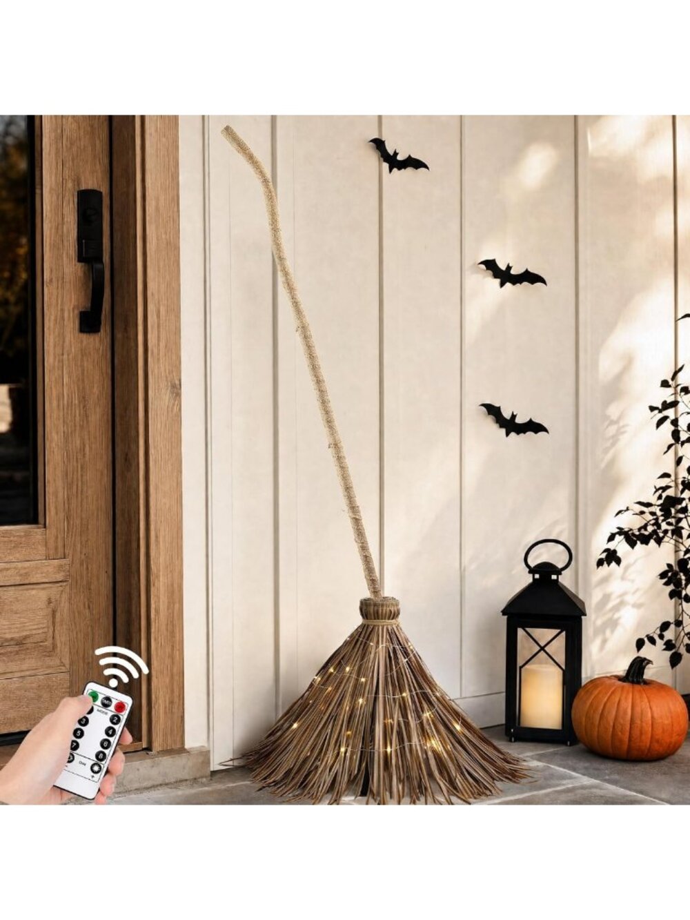 Light Up Witch Broom for Halloween – 4.5FT Spooky Decor, Perfect for Parties